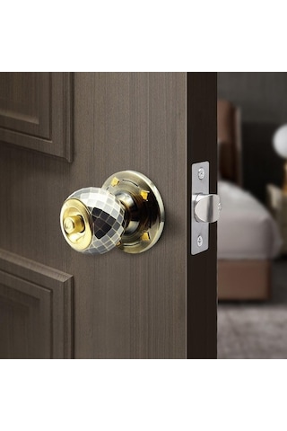 Pazly Kırmızı Kapı Tokmağı Alüminyum Alaşımlı Ağır Hizmet Tipi Bilyalı Kilit Ayna Kaplaması, Yatak Odası Banyosu İçin 3 Anahtarlı