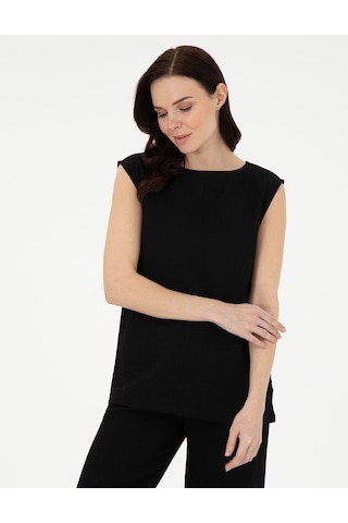 Pierre Cardin Kadın Siyah Kısa Kollu Bluz 50301168-vr046 Siyah