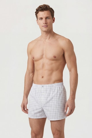 Cacharel Poplin Erkek Boxer 1113/kareli Beyaz