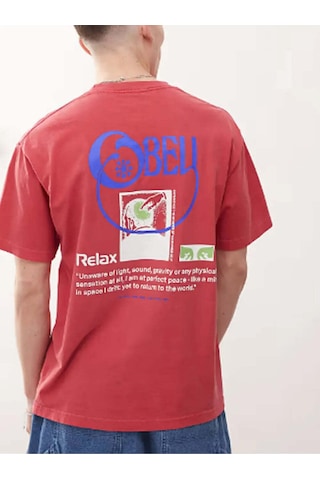 Ampere Obey Relax Erkekler Için Casual Kırmızı Sweatshirt - Rahat Moda Tercihiniz
