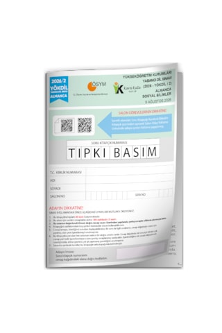 2026/2 Yökdil İngilizce Sosyal Bilimler Ösym Çıkmış Soru Tıpkı Basım Deneme Kitapçığı Türkiye Geneli