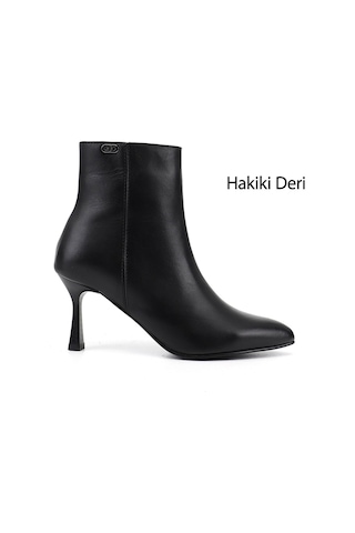 Gönderi R Kadın Siyah Fermuarlı Sivri Burun Hakiki Deri Bot Gkzb13453460