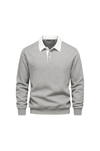 Ghassyco. Ghassy Co. Erkek Retro Renk Bloklu Pamuklu Gömlek Yaka Sweatshirt