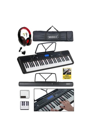 Midex Ps-5200bk-h Pro Org 61 Led Işıklı Tuş Hassasiyetli Bluetooth Midi Kulaklık