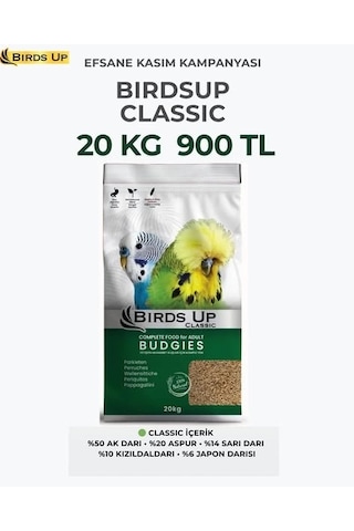 Birdsup Classic Muhabbet Kuşu Yemi 20 Kg 20 KG