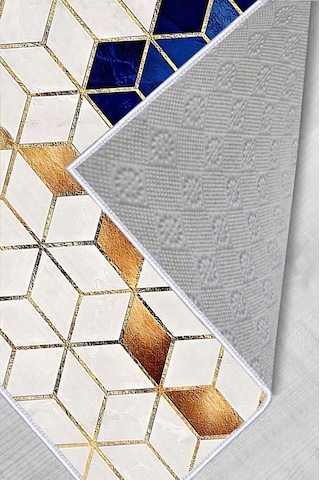 Rovigo Home Dijital Baskı Yıkanabilir Kaymaz Taban Salon Halısı Rvg0418 Mavi