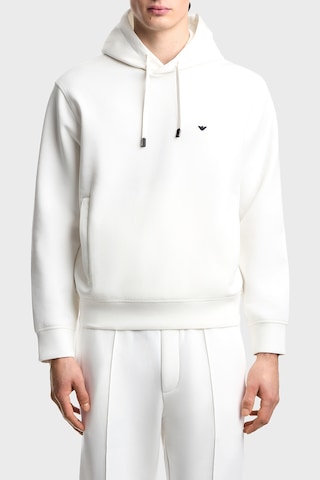 Emporio Armani Logolu Pamuk Karışımlı Kapüşonlu Sweat Erkek Sweat Em004531 Af10013 U0003 Beyaz