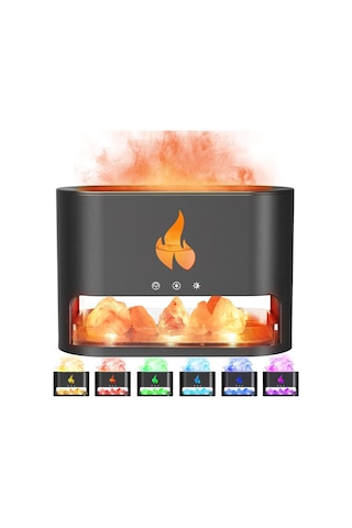 3d Alev Görünümlü Hava Nemlendirici Usb 250ml Himalaya Tuzlu Aroma Yayıcı Led Işıklı Hava Makinesi