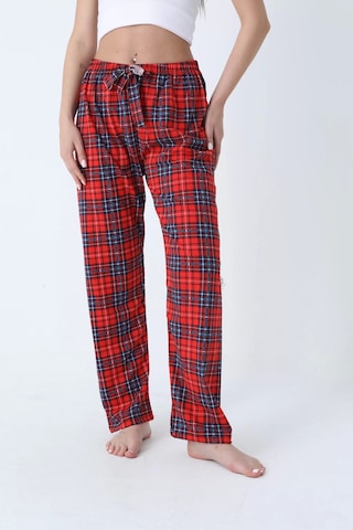 Ekose Desenli Beli Lastikli Unisex Pijama Altı Ekose5