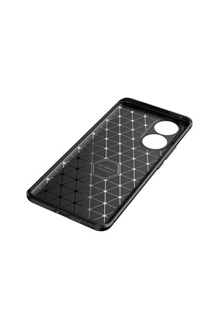 Huawei Nova 9 Kılıf Karbon Görünümlü Silikon Kamera Korumalı Üstün Koruma Ogaa Siyah