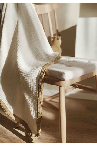 Cigit Kalın Biyeli Dört Kat Ham Battaniye 85x90 Hardal Hardal