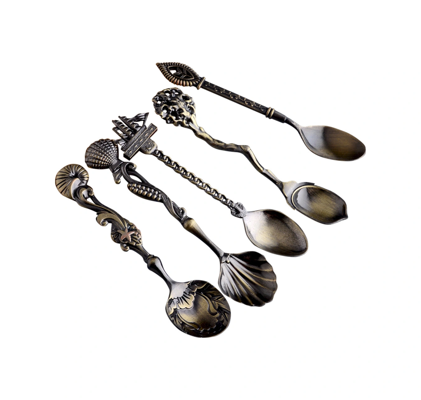 Geeksen 5'li Bakır Renkli Kahve Kaşığı Seti - Çikolata Ve Tatlı Karıştırıcı, Dekoratif Mutfak Gereci, Paket Halinde Diğer