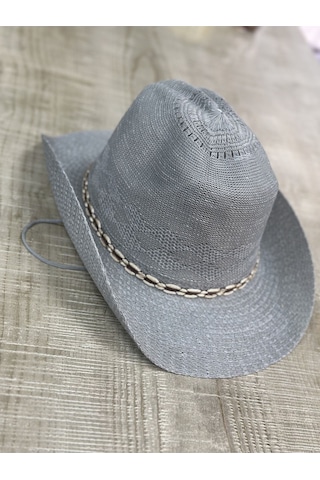 Aysbutk Unisex Hasır Şapka Gri