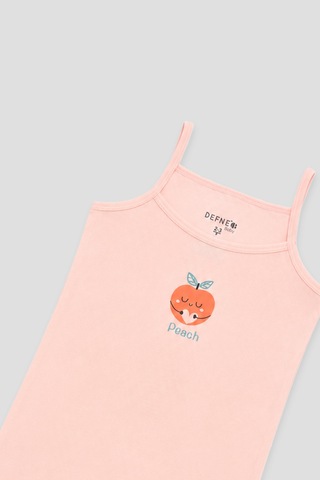 Defne Baby Kız Çocuk Desenli Premium Pamuklu Penye 2'li Atlet Takımı Çok Renkli