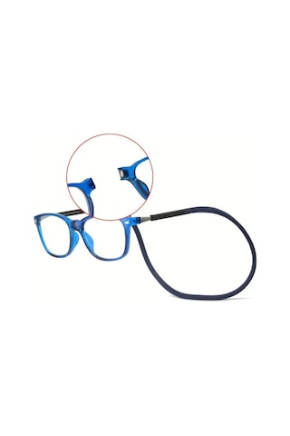 Mavi Işık Korumalı Ekran Yakın Okuma Gözlüğü Mıknatıslı Manyetik Boyun Kordonlu Mavi
