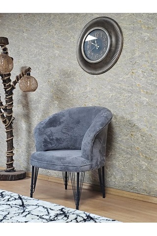 Tekli Teddy Siyah Boyalı Telli Ayak Çay Seti Koltuk Tekli Berjer Çok Renkli