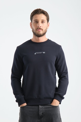 Shooter Sportwear Shooter Erkek Üç İplik Sweatshirt Regular Fit Pamuklu Bisiklet Yaka Günlük Spor Basic Lacivert