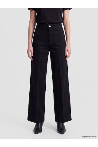 Lcw Jeans Siyah Yüksek Bel Culotte Kadın Jean Pantolon
