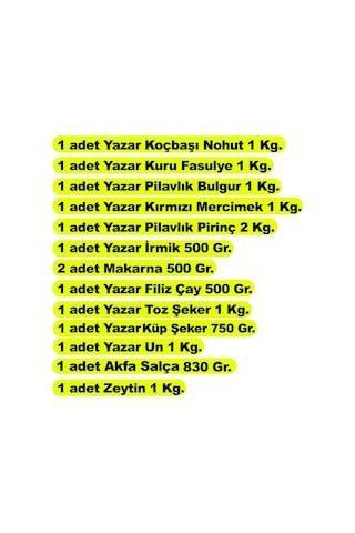 Yazar Ramazan Paketi 13'lü Set