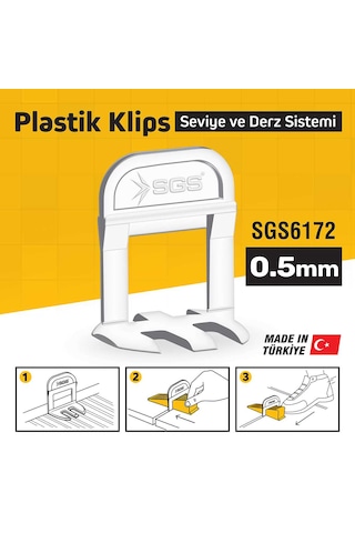 Sgs 0,5 Mm Derz Seviye Tespit Klipsi 100lü Paket 0,5 Mm- 1 Mm