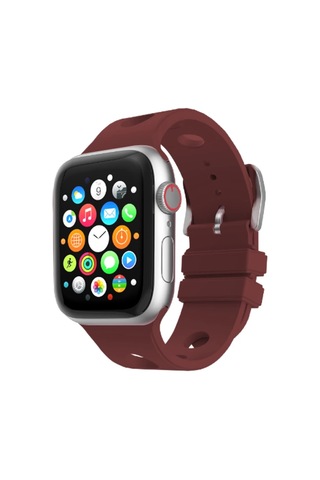 Apple Uyumlu Watch  10 42mm Delikli Tasarım Zore Krd-147 Silikon Kordon
