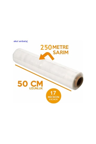 Palet Streç Film 17 Mikron 50 Cm 250 Mt Palet Streç