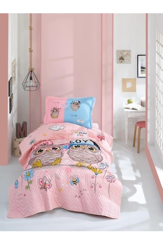 Clasy Tek Kişilik Yatak Örtüsü Puhu V1 Pembe