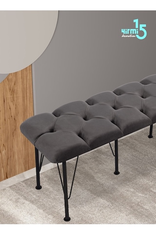 Yirmi15 Metal Ayaklı Babyface 2024 Füme Puf & Bench