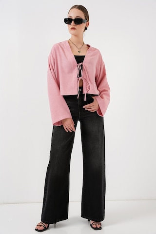 Bigdart Önü Bağlamalı Keten Kimono 960 - Pudra