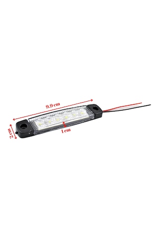 1 Adet Beyaz Parmak Lamba 6 Led 12v 24v