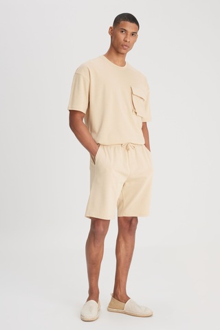 Regular Fit Normal Kesim Normal Bel Bej Sweat Şort L241671614 Bej