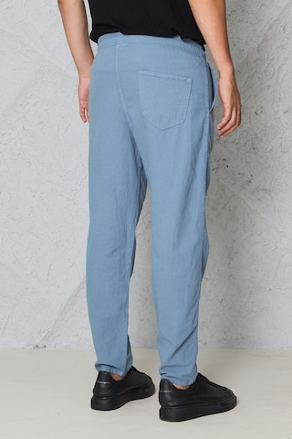 Blayn Jeans Erkek Haki Jogger Pantolon Beli Lastikli Bağcıklı %100 Pamuk Keten Baggy Rahat Günlük Pantolon Buz Mavi