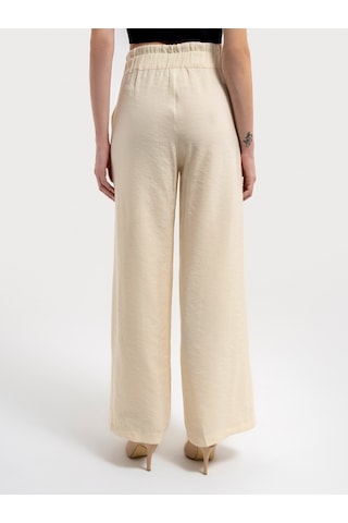 Paperbag Fit Kadın Pantolon Ekru