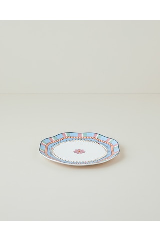 English Home Timeless Botanica New Bone Pasta Tabağı 20 Cm Pembe - Mavi
