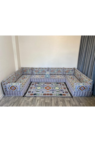 Coton Şark Köşesi 20 Cm Kalınlığında Minder Takımı Gri