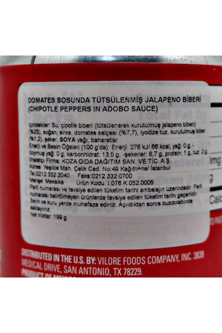 La Costena Chipotle Domates Soslu Tütsülenmiş Jalapeno Biberi 199 G