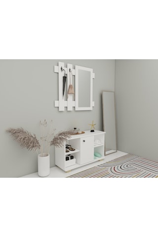 Edessa Ayakkabı/antre Hol Dolabı Beyaz Renk Beyaz