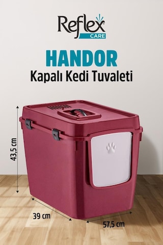 Reflex Care Handor Kapalı Kedi Tuvaleti Mor 57,5 X 43,5 X 39 Cm