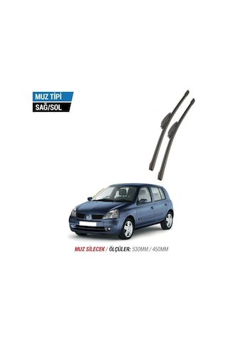 Renault Clio-2 1998-2005 2'li Ön Cam Sileceği Sağ Sol Silecek Takımı Muz Silecek