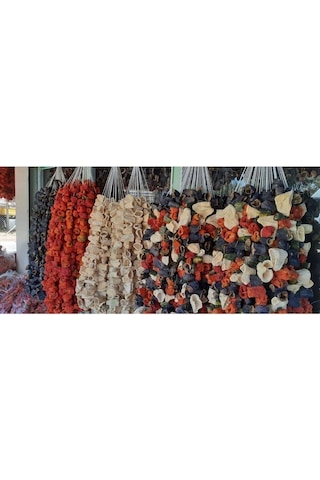 Dolmalık Yeni Mahsülden Kurutulmuş Patlıcan Kabak Tatlı Biber Karışık 1 Dizi 25 Adet