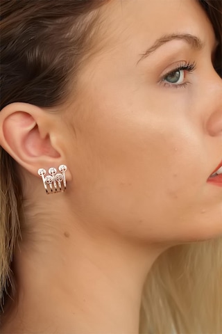 Rose Renk Ağaçlı Bayan Küpe Çok Renkli