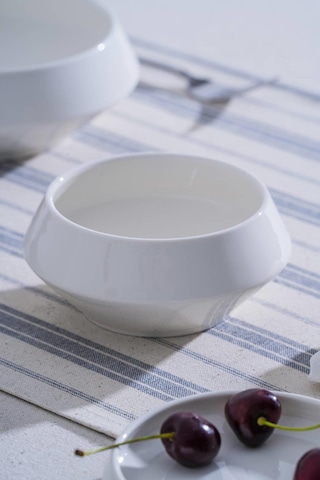 Acar Jea-07389 Rumi Beyaz Porselen 14 Cm Yuvarlak Kase 6 Adet