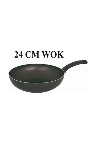 Mehtap Teflon Wok Tava - 24 Cm Siyah