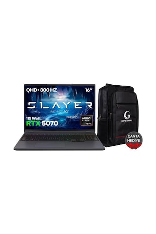 Game Garaj Slayer R9T-5070 V2 C2 R9-8945HX 32 GB 2 TB SSD RTX5070 16" Dos Dizüstü Bilgisayar