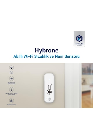 Hybrone Akıllı Wi-fi Sıcaklık Ve Nem Sensörü, Gerçek Zamanlı Sıcaklık Ve Nem Verileri, Yüksek Hassas Sku: Smg8690010007957