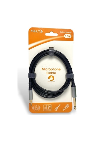 Fully 1.5metre 6.3mm Mono - 3.5mm Stereo Kablo - Siyah