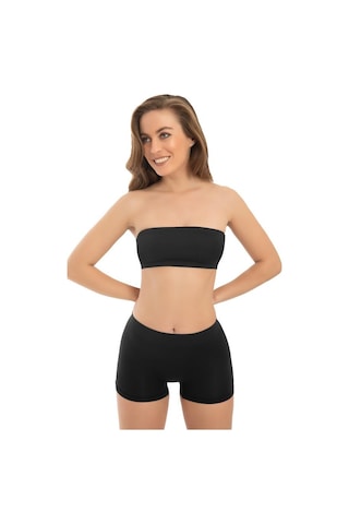 Cottonhill Premium - Kadın Siyah Ultra-rahat Seamless Boxer Siyah