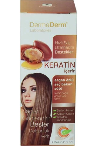Keratinli Argan Özlü Saç Bakım Sütü Hızlı Saç Uzamasına Etkili 250 Ml
