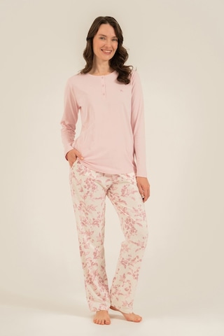 Arnetta Kadın Düğmeli Yaka Pembe Uzun Kol Pijama Takım Ar3744-s-v1 Ar3744-s-v1