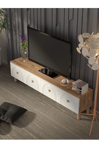 Bohem Tarz 180 Cm 4 Kapaklı Mdf Kapak Tv Ünitesi Model 2